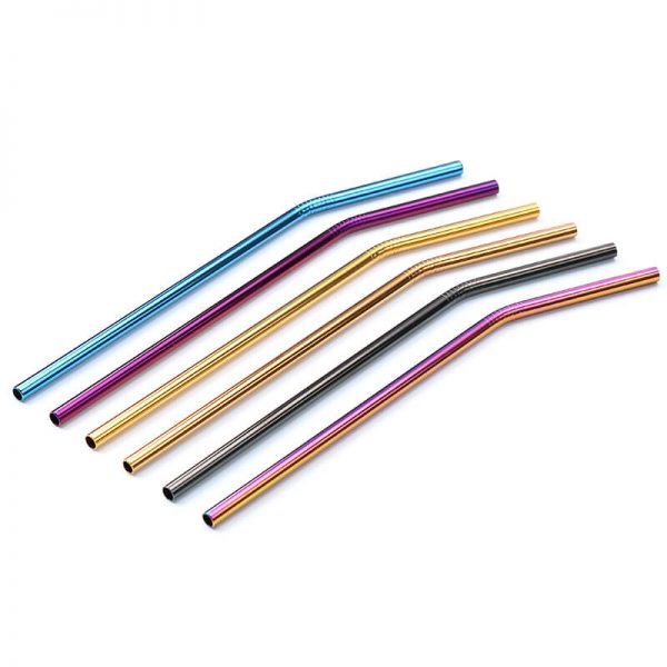 Stainless Steel Straws, Reusable Comfortable Rounded tip Reusable Drinking Straws-EHO98001