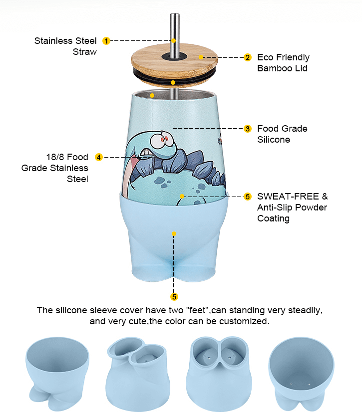 Popular Kids Insulated Tumbler With Silicone Sleeve 02548G1 - Image 4