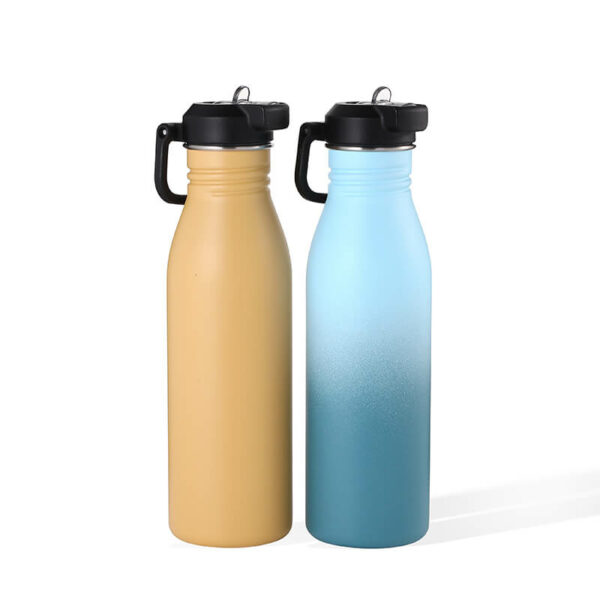 metal water bottle with straw