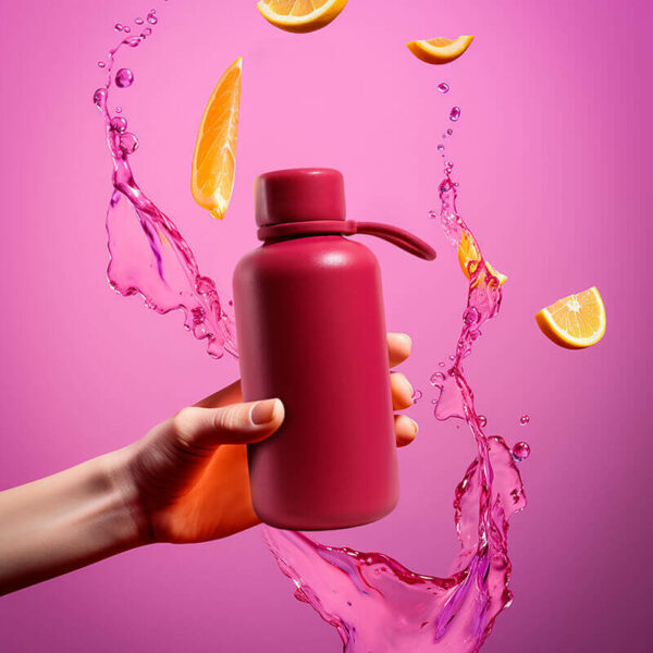 Water Bottle With Silicone Sleeve 02021AB - Image 2