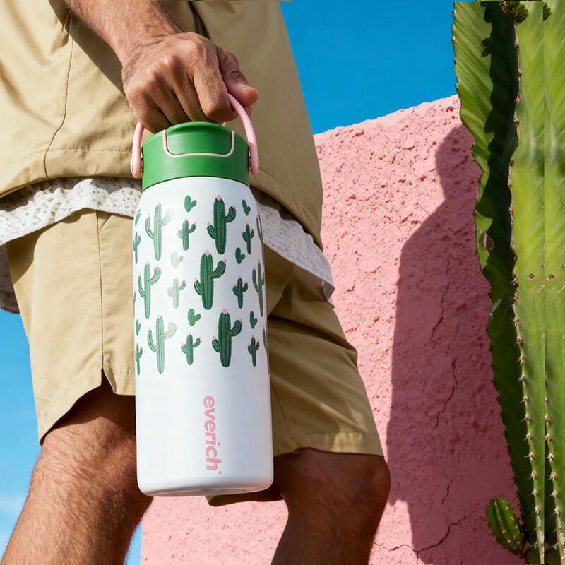 Stainless Steel Thermos Bottle with Leak-Proof Flip Lid 01753C - Image 2