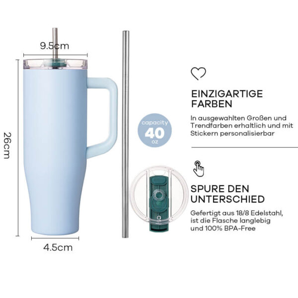 40 oz Tumbler with Handle - Everich Hydro
