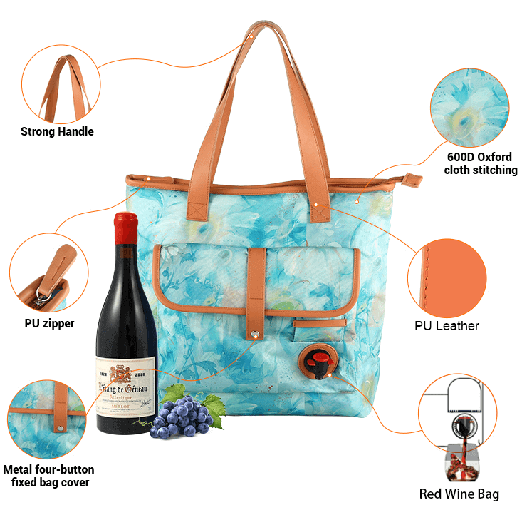 Insulated Wine Bottle Cooler Bag - Image 4
