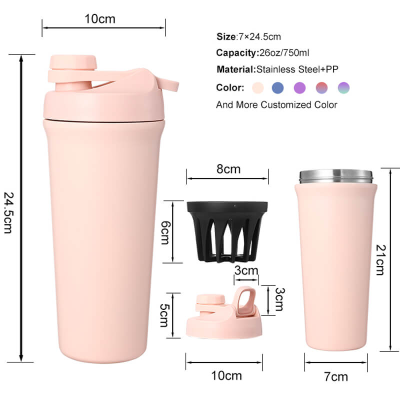 Metal Shaker Bottle with Twist Lid01706 - Image 3
