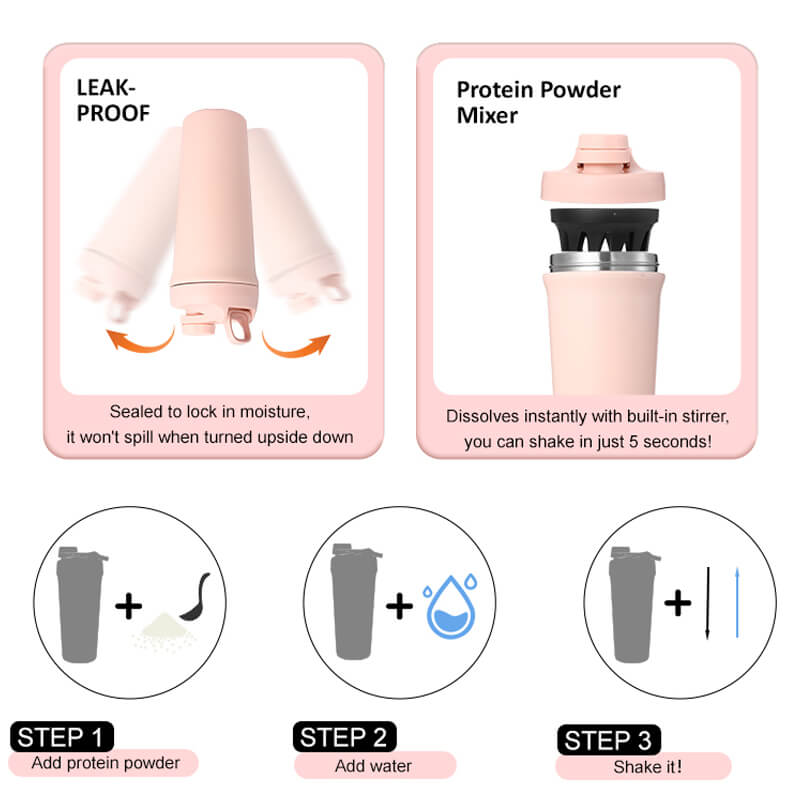 Metal Shaker Bottle with Twist Lid01706 - Image 7