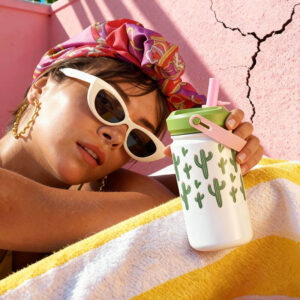 stainless steel water bottle with straw