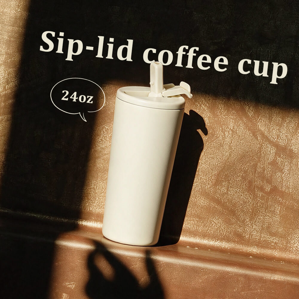 24oz Dust-Proof Straw Coffee Mug 19305B - Image 3