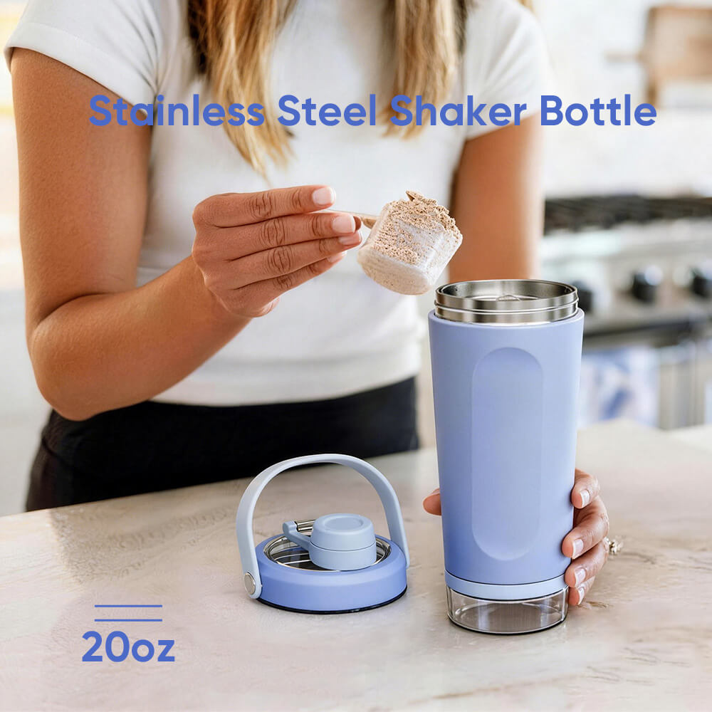 20oz 2-in-1 Fitness Shaker Bottle 01742 - Image 2