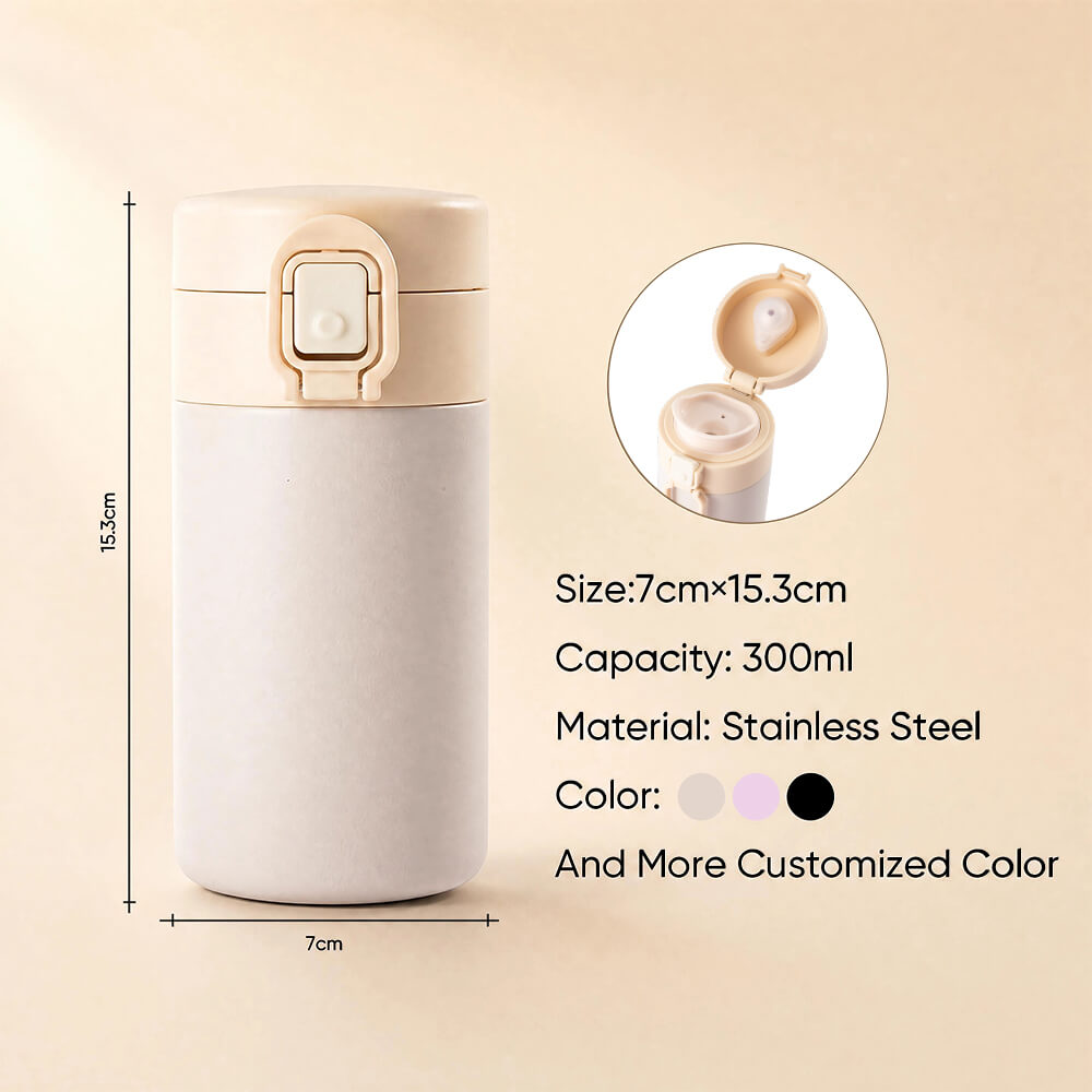 300ml One-Touch Stainless Steel Water Bottle 01727A - Image 4