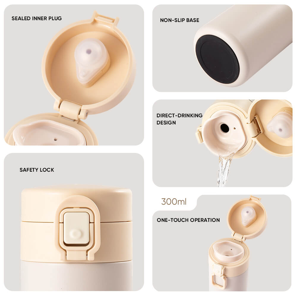 300ml One-Touch Stainless Steel Water Bottle 01727A - Image 6