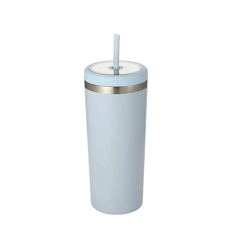 stainless steel travel mug with straw