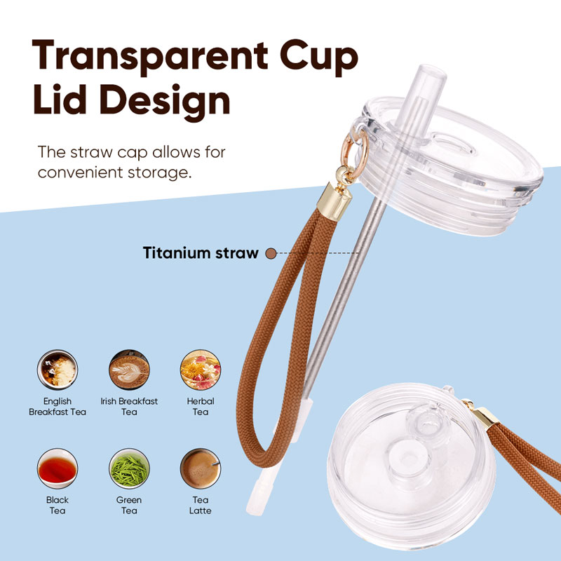 700ml Titanium Tumbler with Straw and Wrist Strap - Image 5