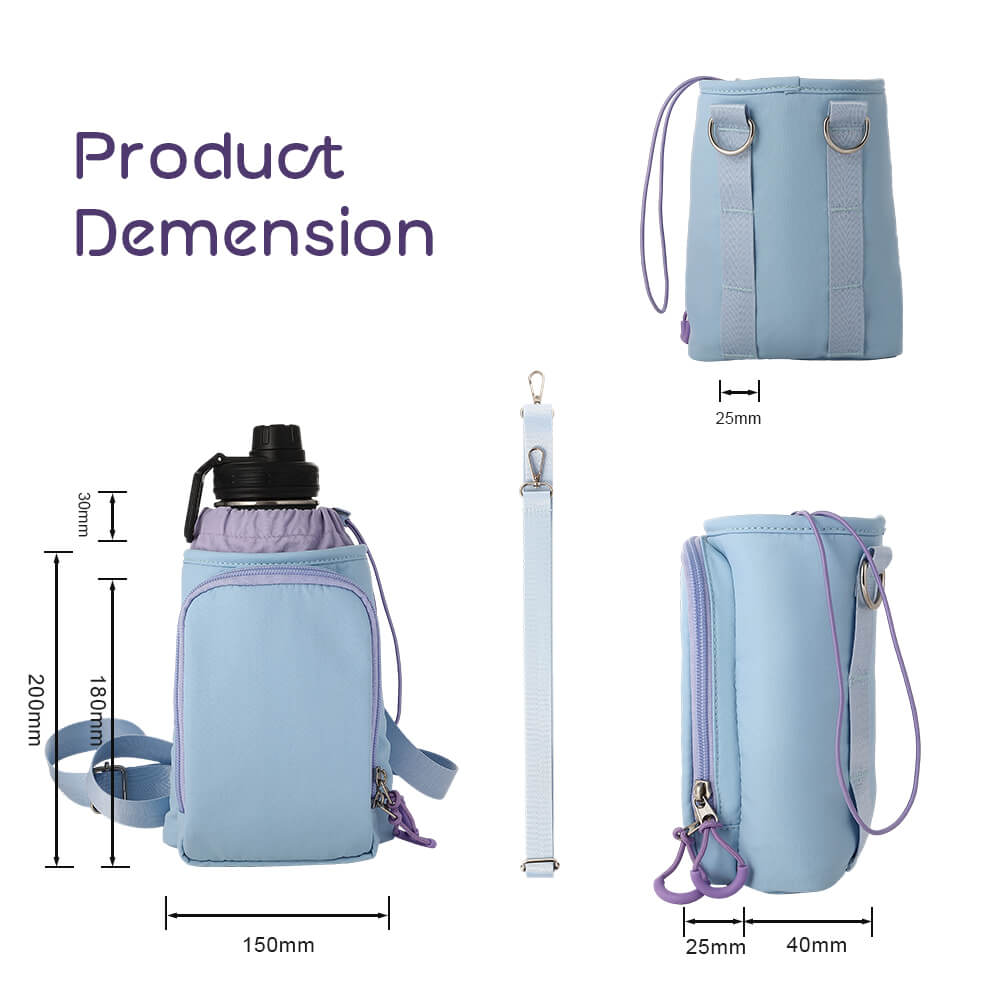 Water Bottle Crossbody Bag with Front Zip Pocket - Image 4