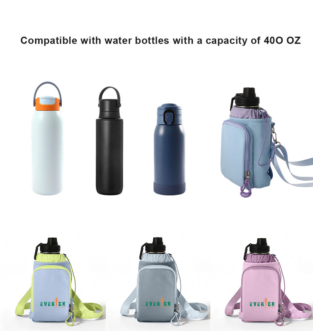 Water Bottle Crossbody Bag with Front Zip Pocket - Image 8